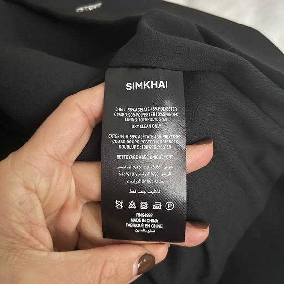 SIMKHAI Arta Crystal Embellished Mini Dress Black Silver NEW with tags - Picture 7 of 8